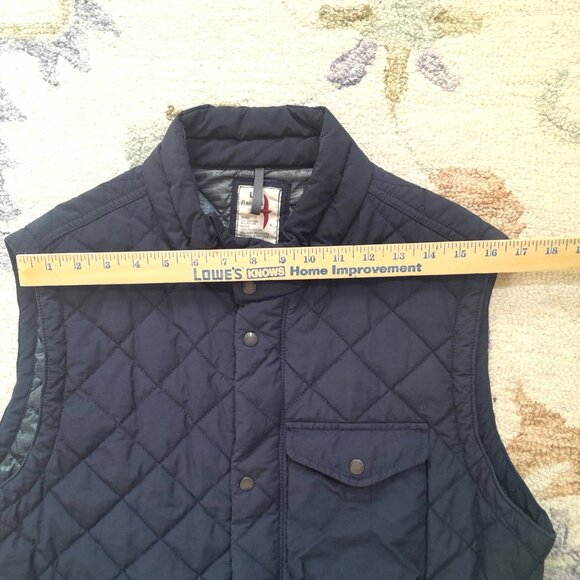 Relwen Quilted Vest Mens Large Diamond Puffer Snap Front Huckberry Navy Blue - Picture 6 of 9